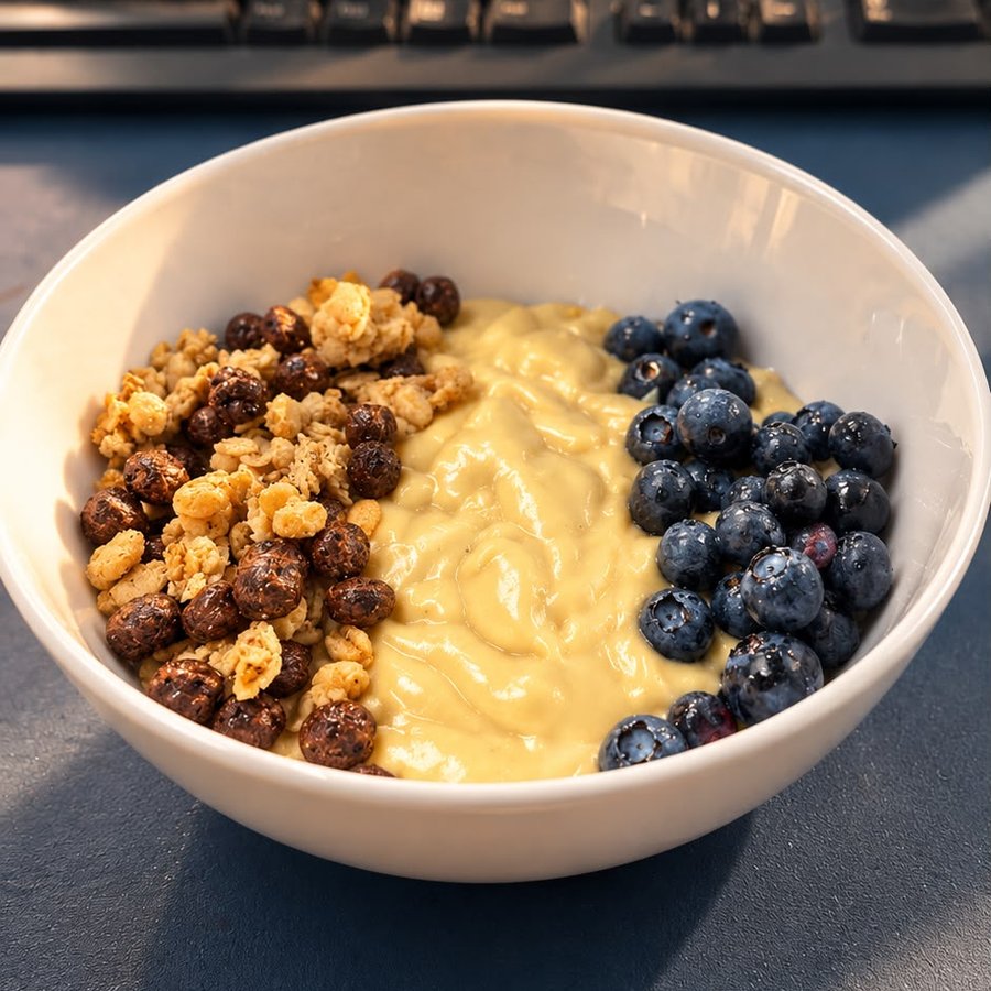 Bowl banana, mirtilli e cereali