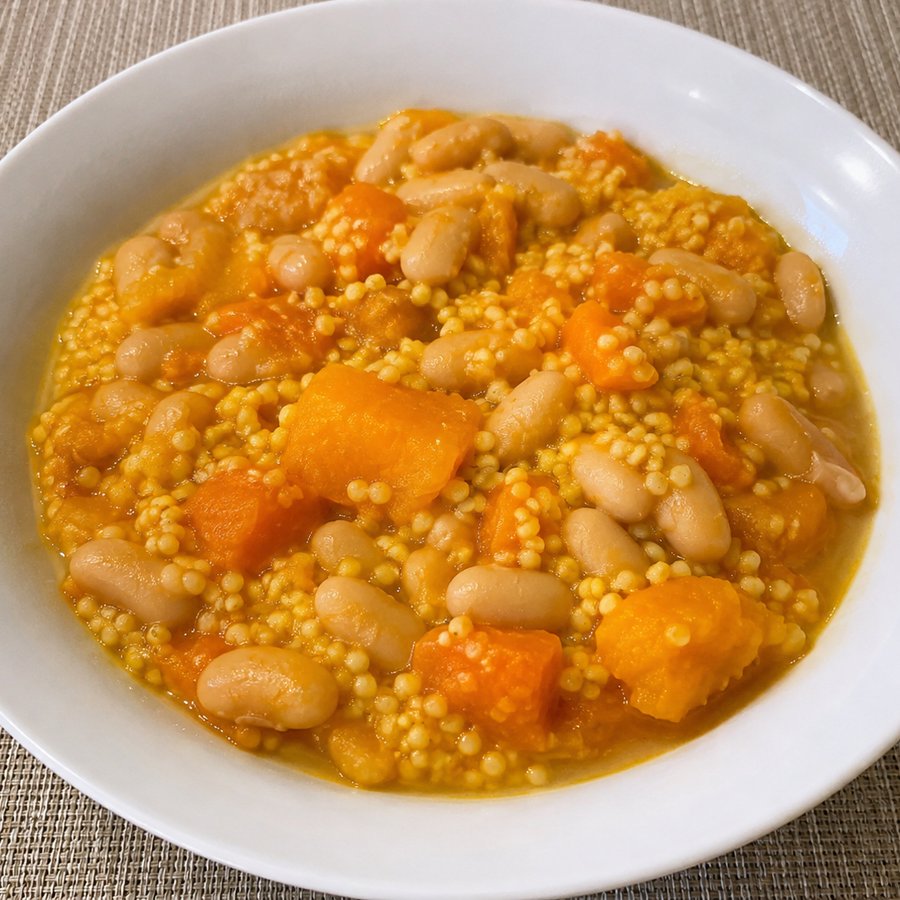 Fagioli cannellini, miglio e zucca