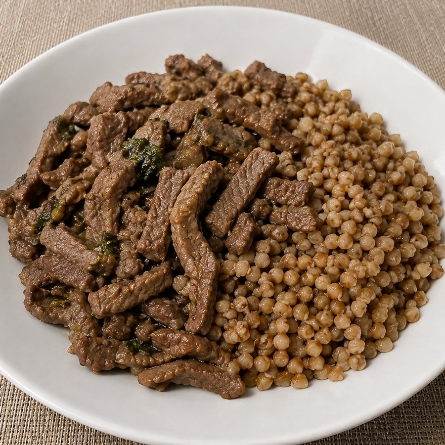 Straccetti di manzo e grano saraceno